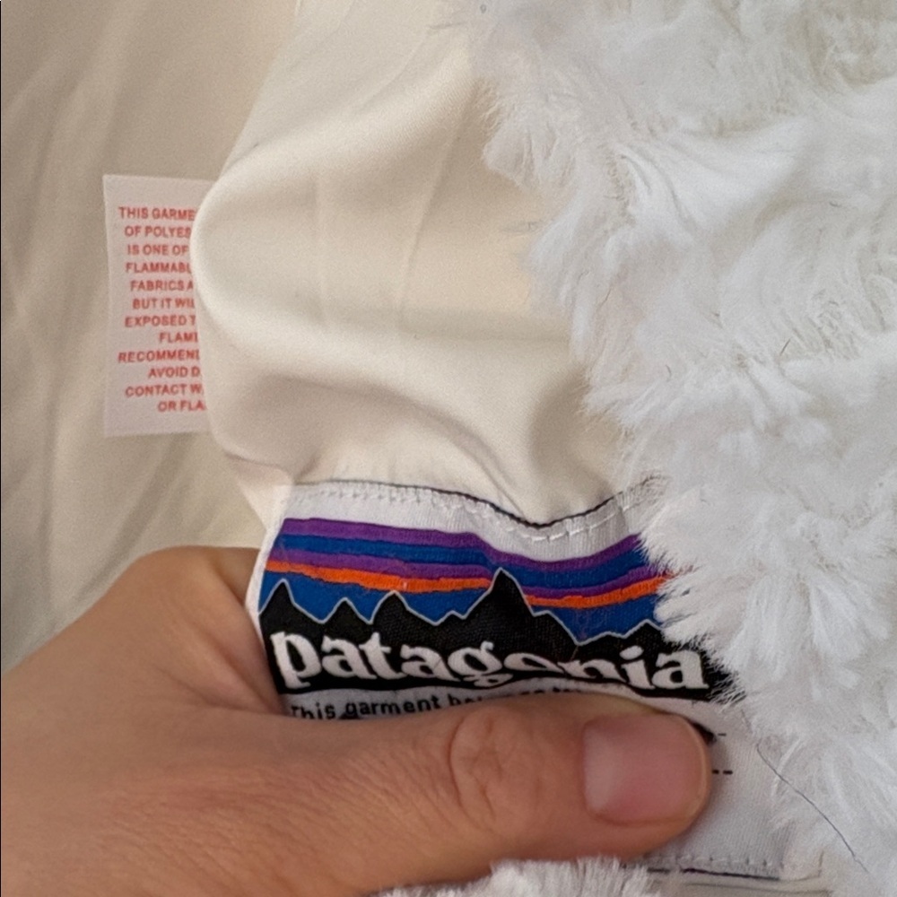 Patagonia Girls Pelage Jacket Birch White High Pile Fleece Teddy Cozy XL 14 - Picture 5 of 7